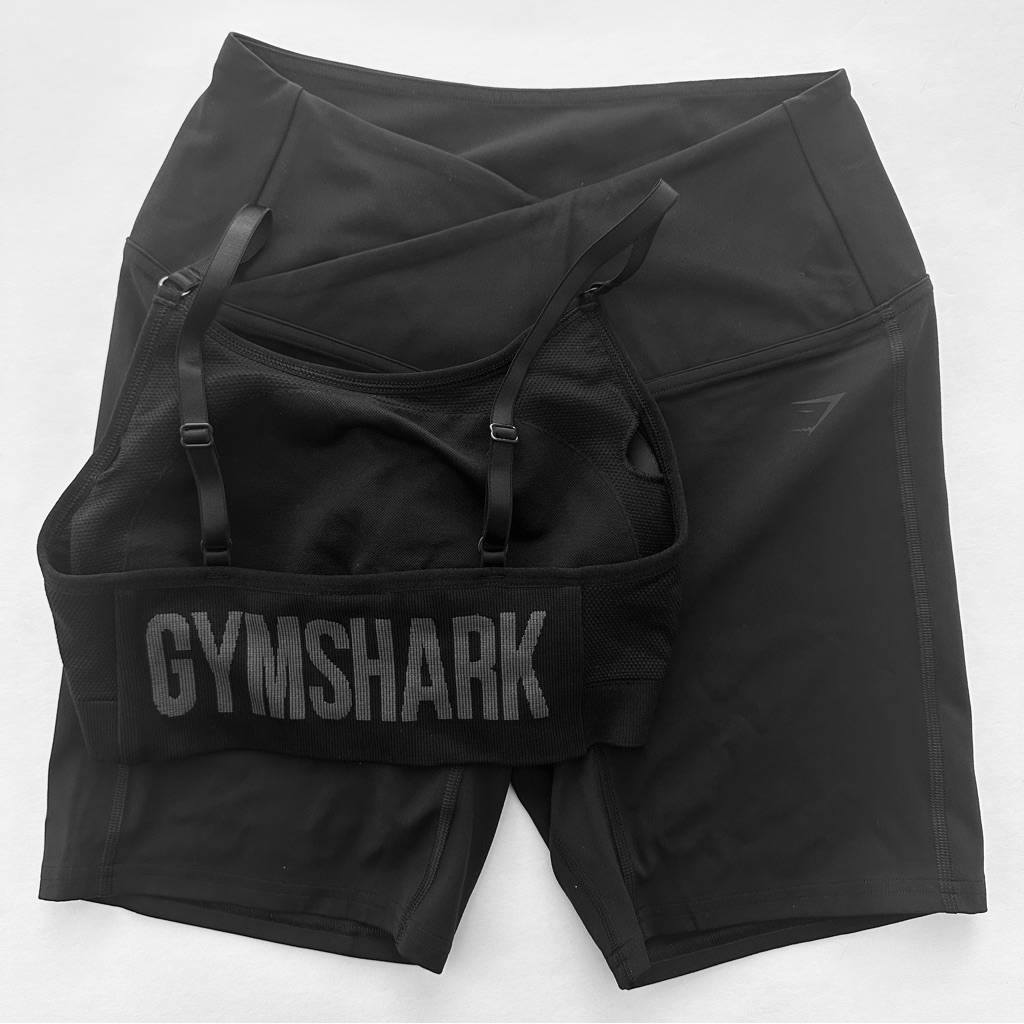 Gymshark M/S Crossover Shorts & Flex Strappy Sports Bra Set